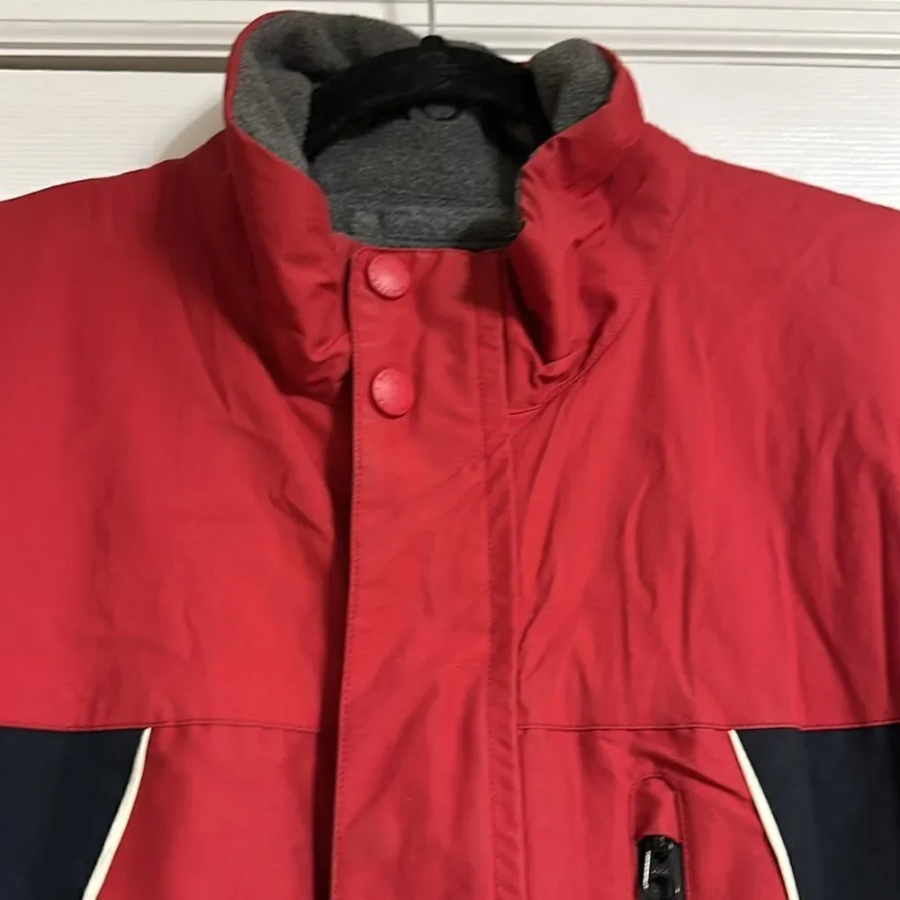 Nautica Men’s Fleece Lined Red & Black Jacket Size Large